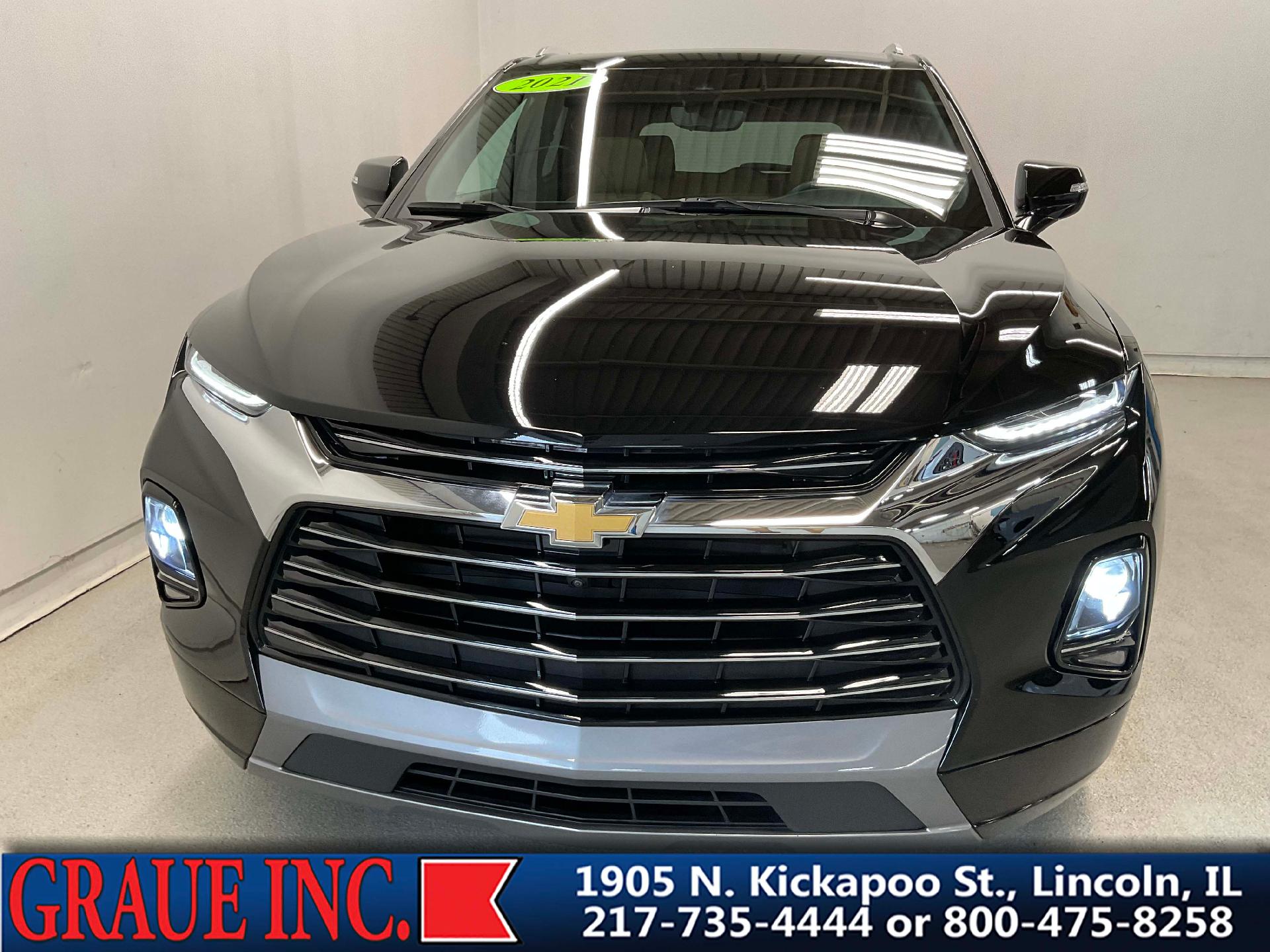 Used 2021 Chevrolet Blazer Premier with VIN 3GNKBLRS9MS554121 for sale in Lincoln, IL