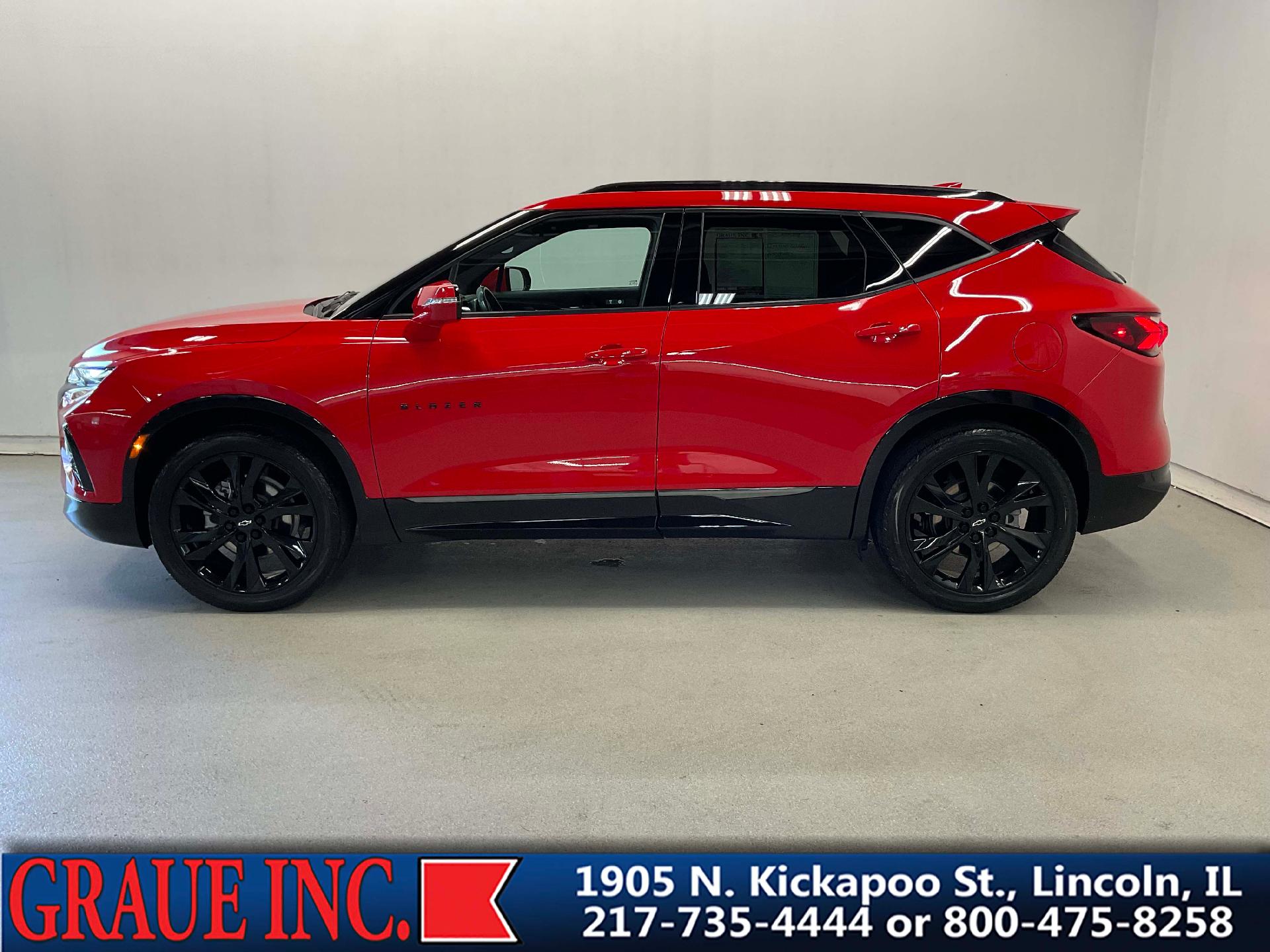 Used 2022 Chevrolet Blazer RS with VIN 3GNKBERS1NS112673 for sale in Lincoln, IL