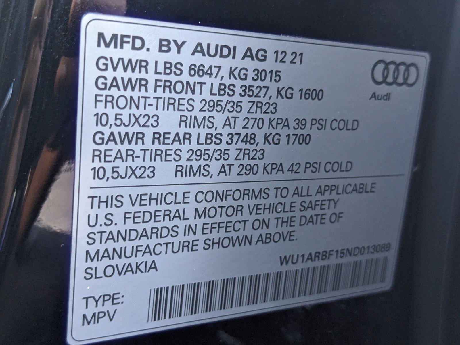 2022 Audi RS Q8 Vehicle Photo in GREENACRES, FL 33463-3207