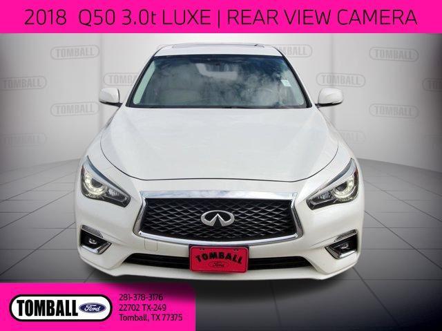 Used 2018 INFINITI Q50 LUXE with VIN JN1EV7AP1JM354148 for sale in Tomball, TX