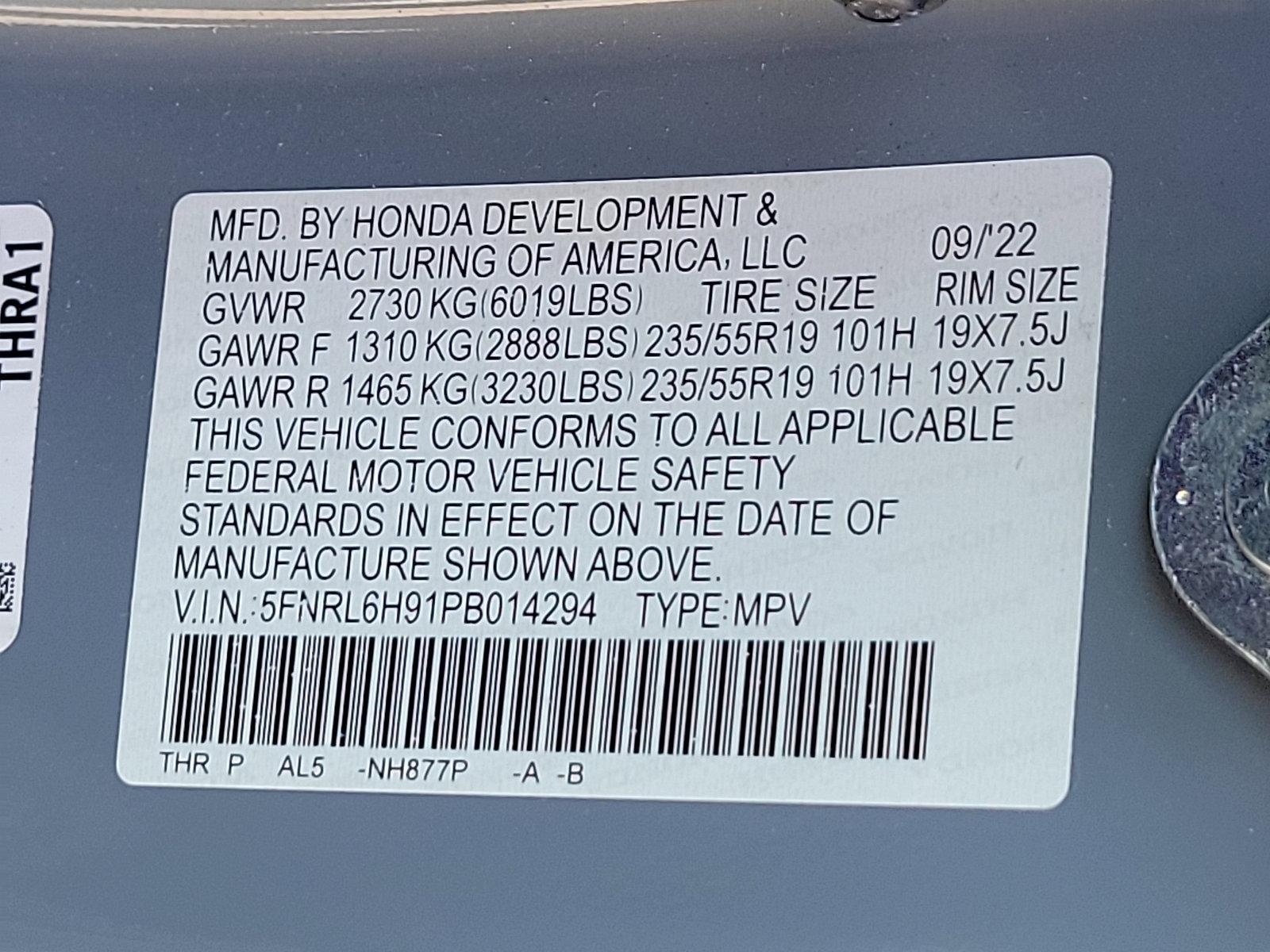 2023 Honda Odyssey Vehicle Photo in BETHLEHEM, PA 18017