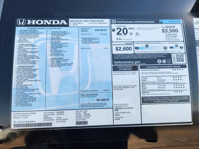 2025 Honda Pilot Vehicle Photo in Denison, TX 75020