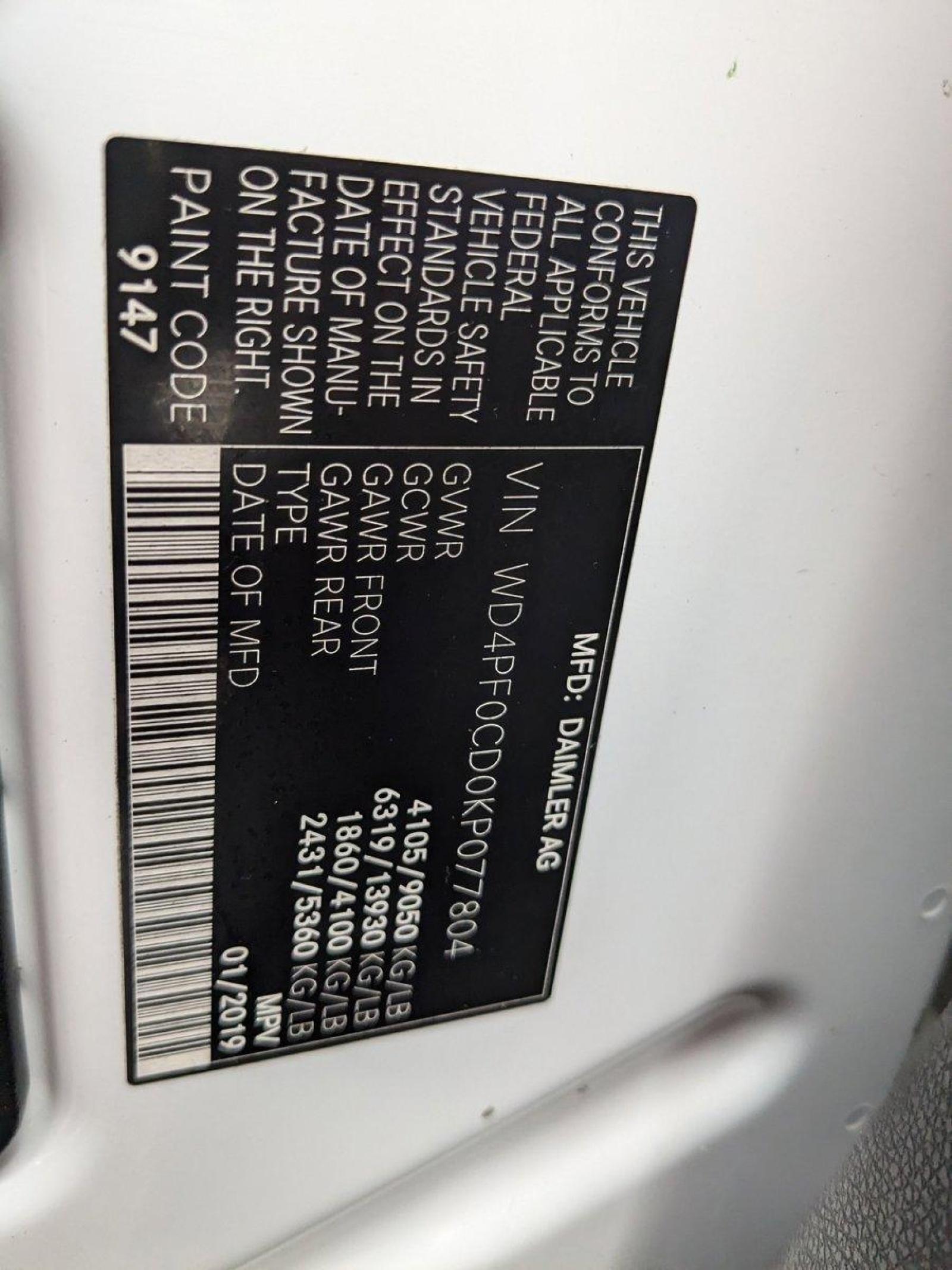 2019 Mercedes-Benz Sprinter Crew Van Vehicle Photo in St. Petersburg, FL 33713