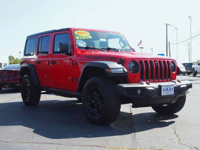 Used 2021 Jeep Wrangler Unlimited Rubicon with VIN 1C4JJXFM5MW631432 for sale in Madison, IN