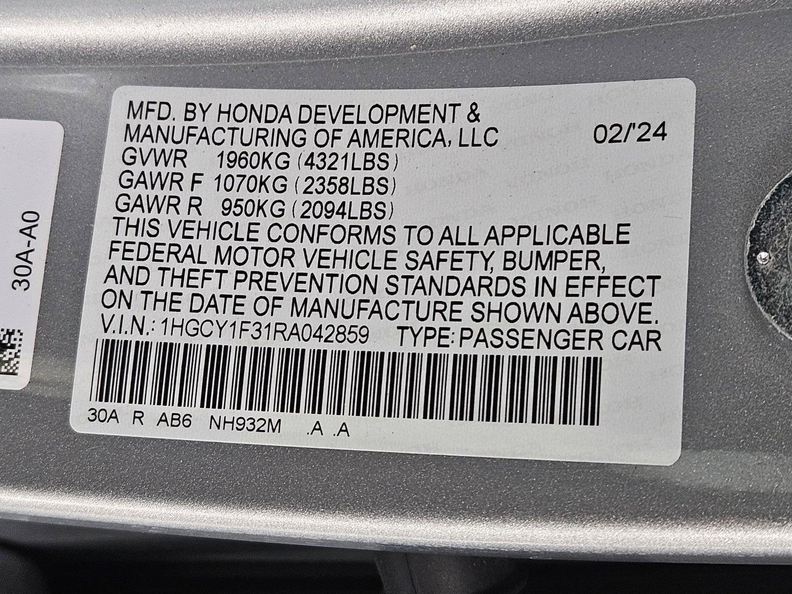 2024 Honda Accord Sedan Vehicle Photo in Henderson, NV 89014