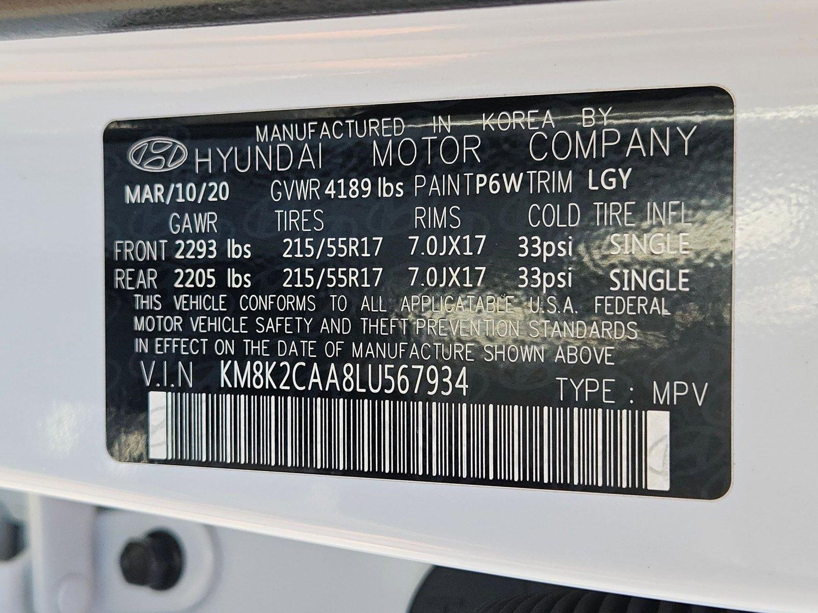 2020 Hyundai KONA Vehicle Photo in MESA, AZ 85206-4395