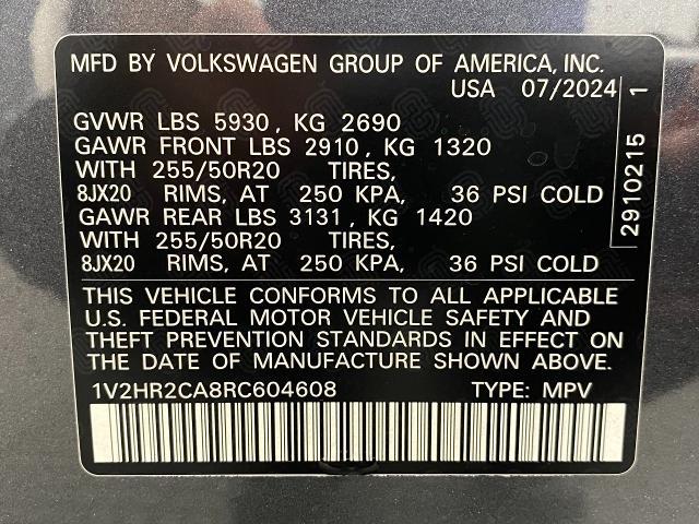 2024 Volkswagen Atlas Vehicle Photo in Appleton, WI 54913