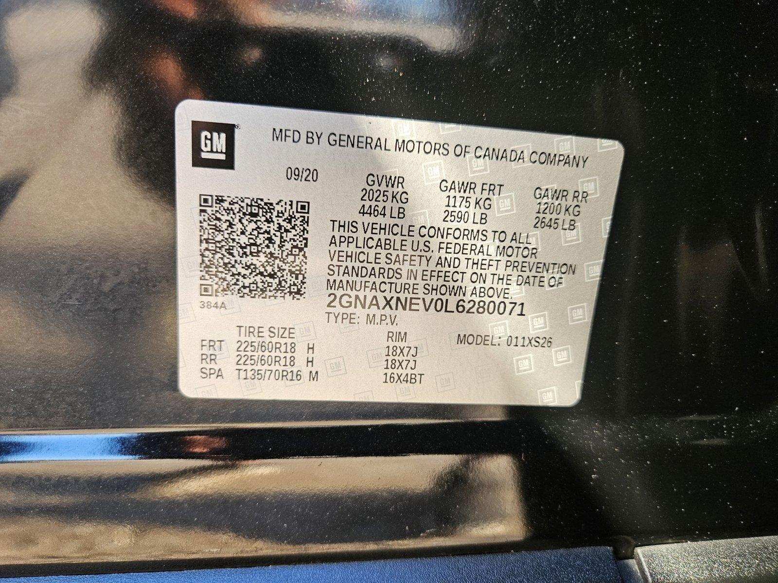 2020 Chevrolet Equinox Vehicle Photo in WACO, TX 76710-2592