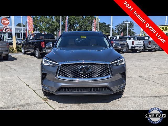 Used 2021 INFINITI QX50 Luxe with VIN 3PCAJ5BA6MF124043 for sale in Titusville, FL