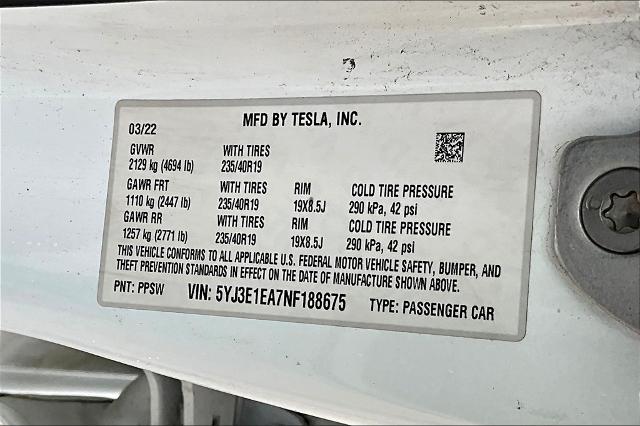 2022 Tesla Model 3 Vehicle Photo in Tulsa, OK 74145