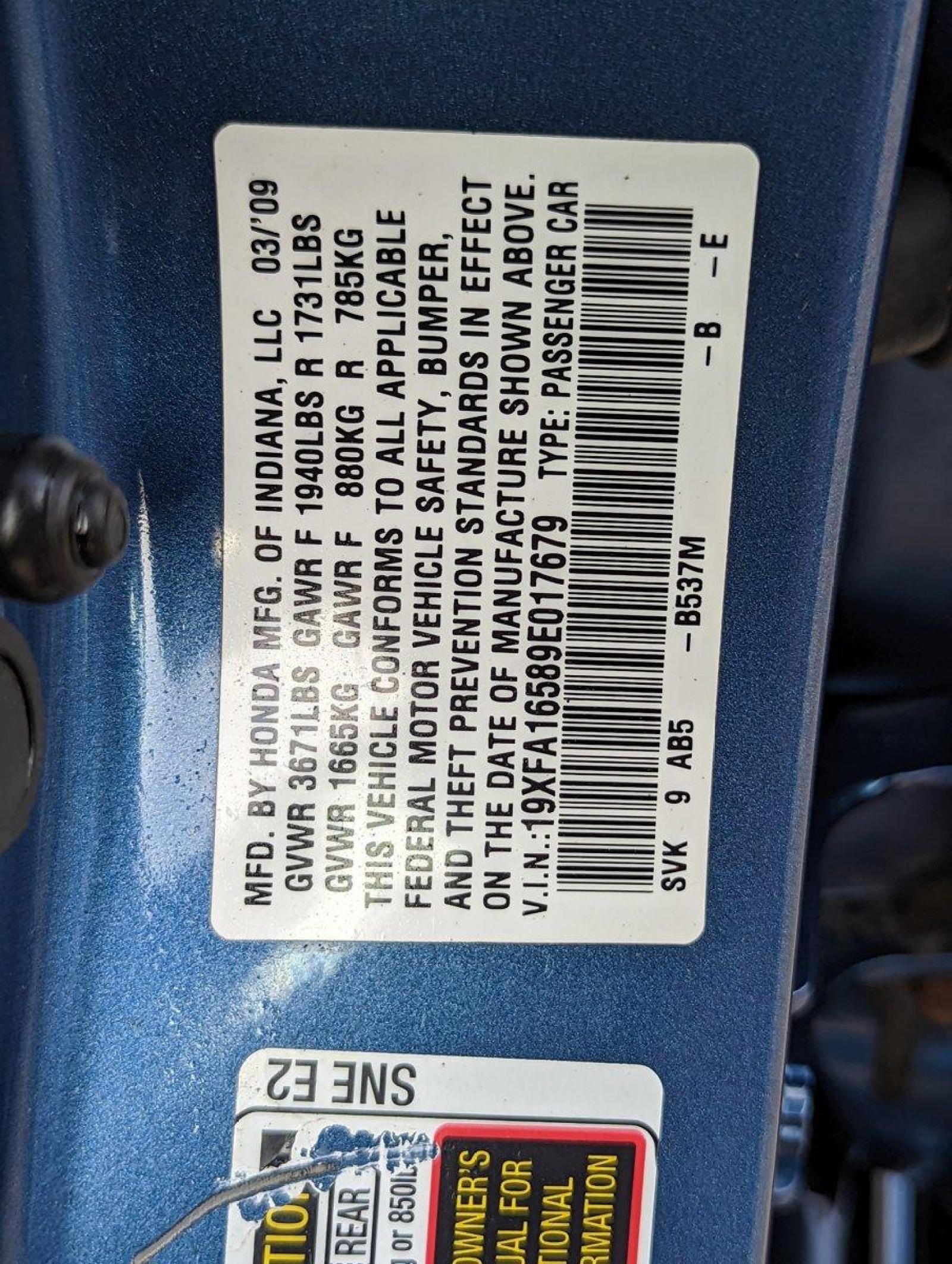 2009 Honda Civic Sedan Vehicle Photo in Spokane Valley, WA 99206