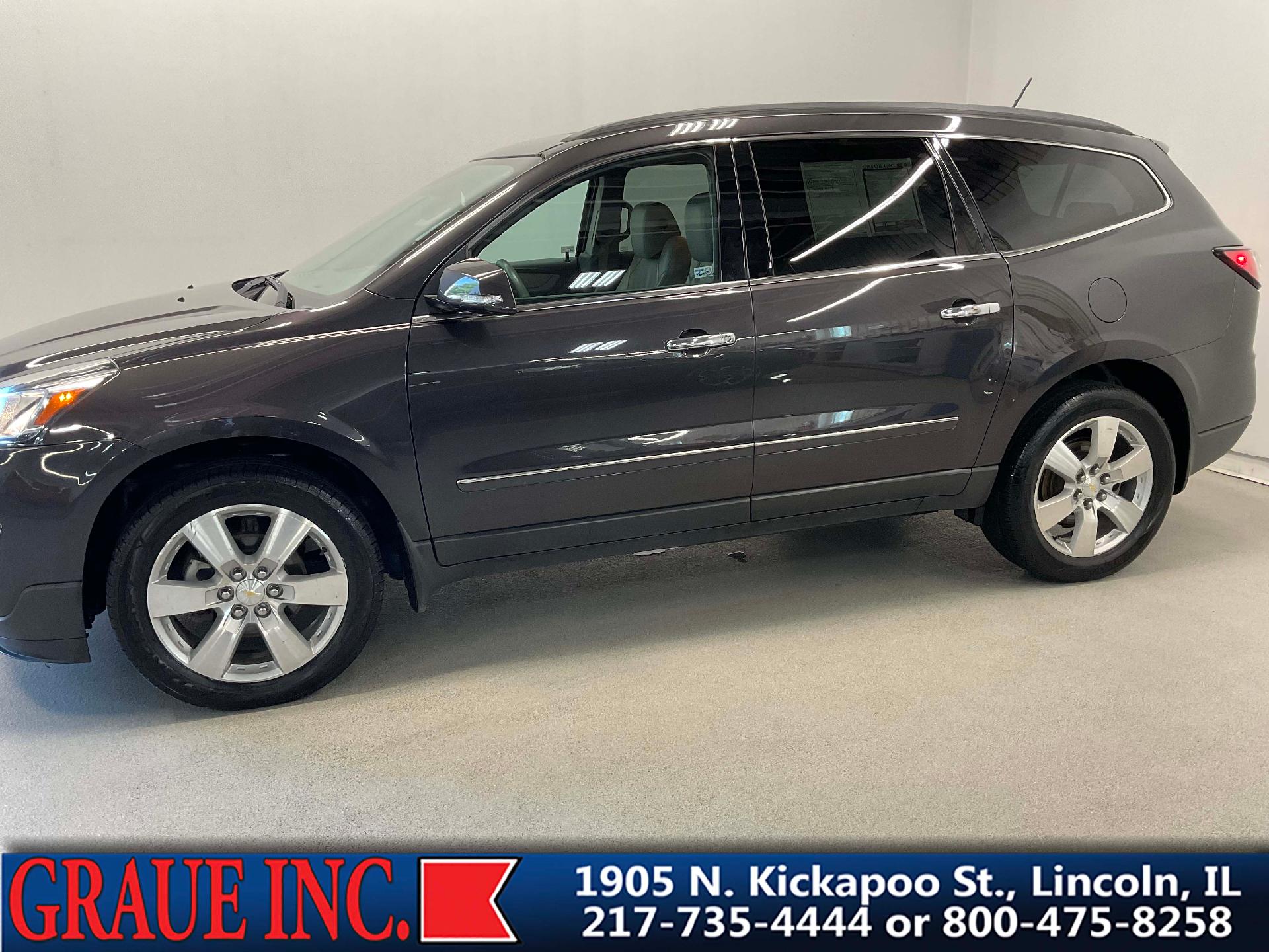 Used 2015 Chevrolet Traverse LTZ with VIN 1GNKRJKD6FJ101476 for sale in Lincoln, IL