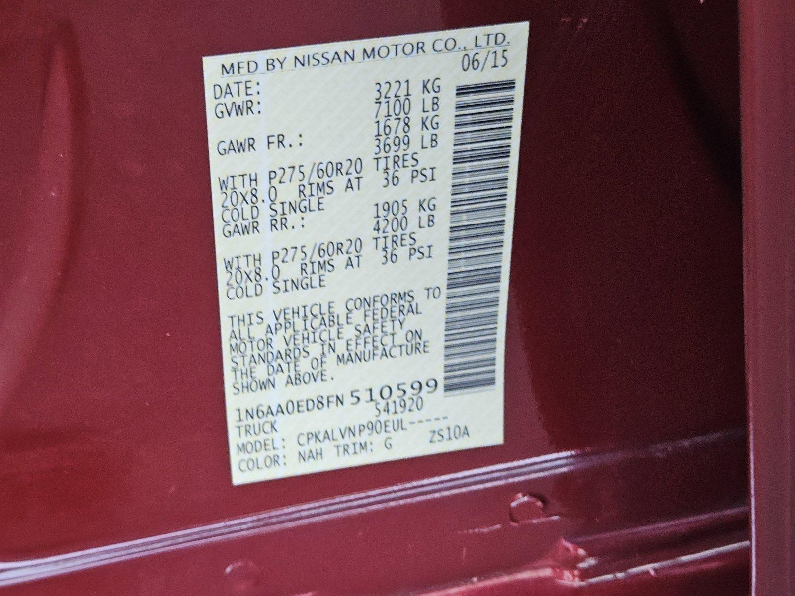 2015 Nissan Titan Vehicle Photo in MESA, AZ 85206-4395