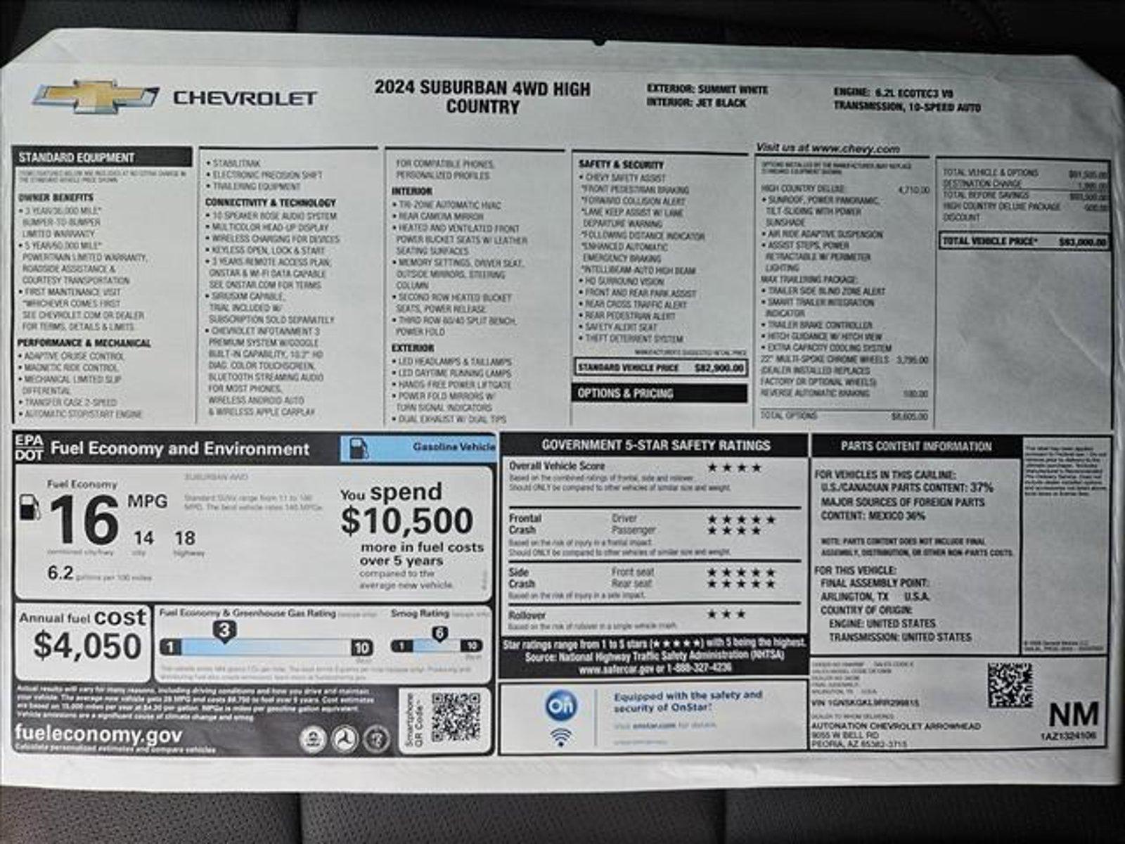 2024 Chevrolet Suburban Vehicle Photo in PEORIA, AZ 85382-3715