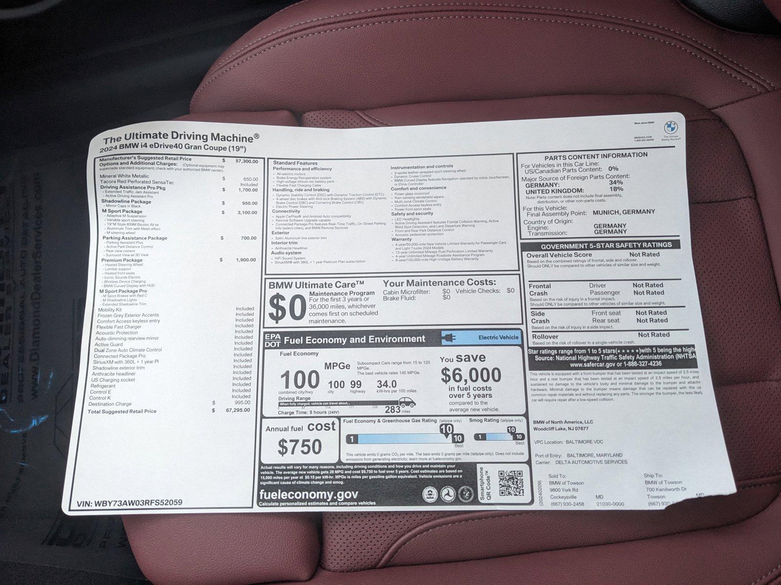 2024 BMW i4 Vehicle Photo in Towson, MD 21204