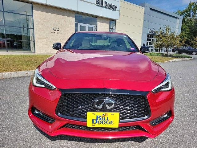 Certified 2021 INFINITI Q60 Coupe RED SPORT with VIN JN1FV7LL9MM560028 for sale in Westbrook, ME