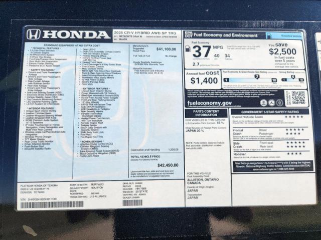 2025 Honda CR-V Hybrid Vehicle Photo in Denison, TX 75020