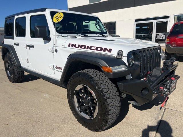 Used 2021 Jeep Wrangler Unlimited Rubicon with VIN 1C4HJXFG0MW542196 for sale in Decorah, IA