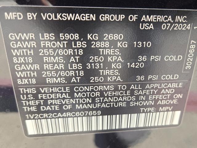 2024 Volkswagen Atlas Vehicle Photo in WEATHERFORD, TX 76087