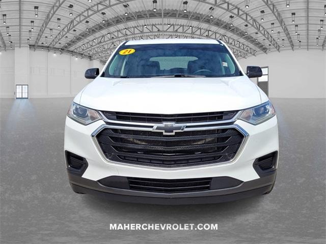 Used 2021 Chevrolet Traverse LS with VIN 1GNERFKW7MJ132969 for sale in Saint Petersburg, FL