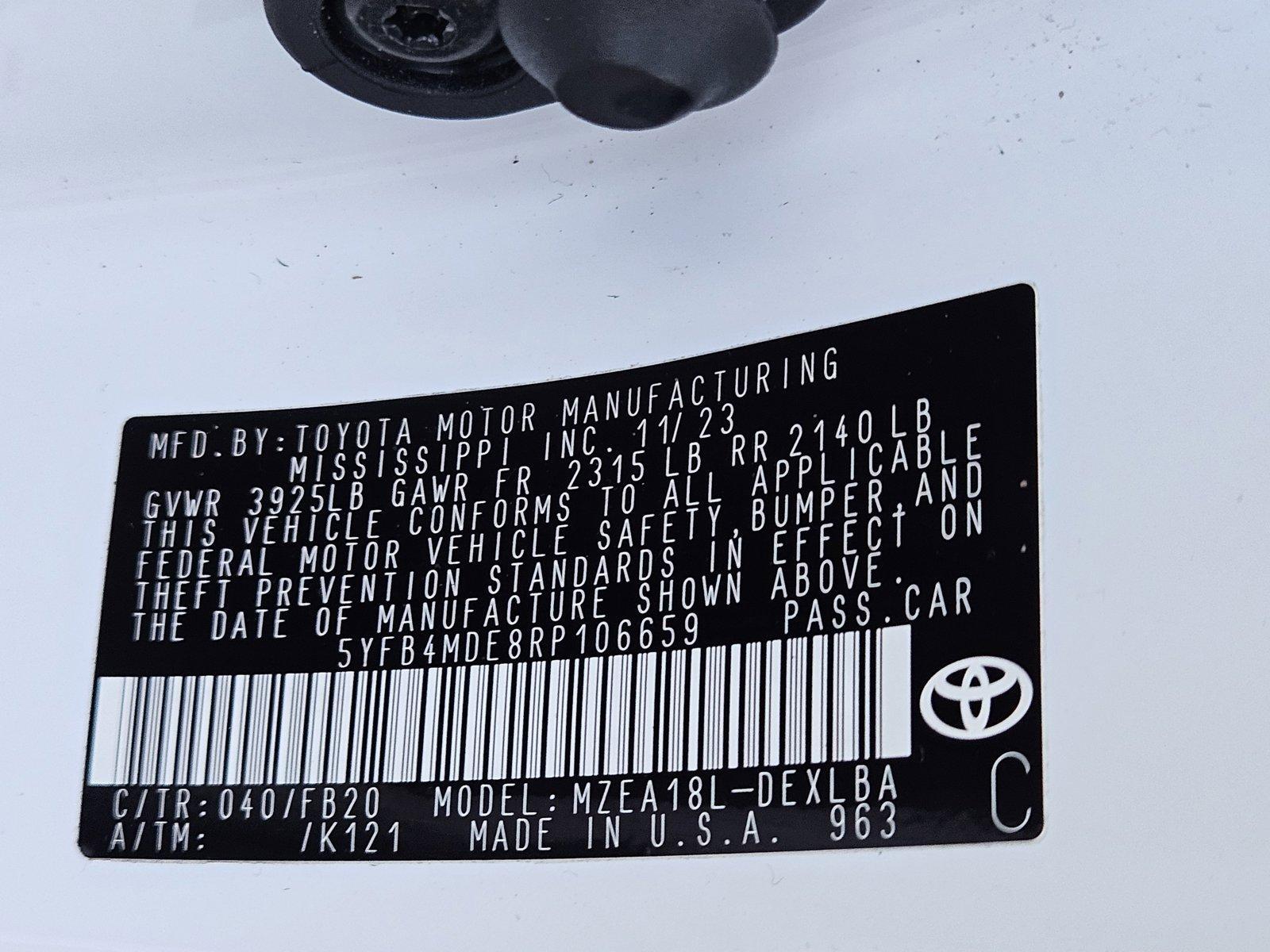 2024 Toyota Corolla Vehicle Photo in Jacksonville, FL 32256