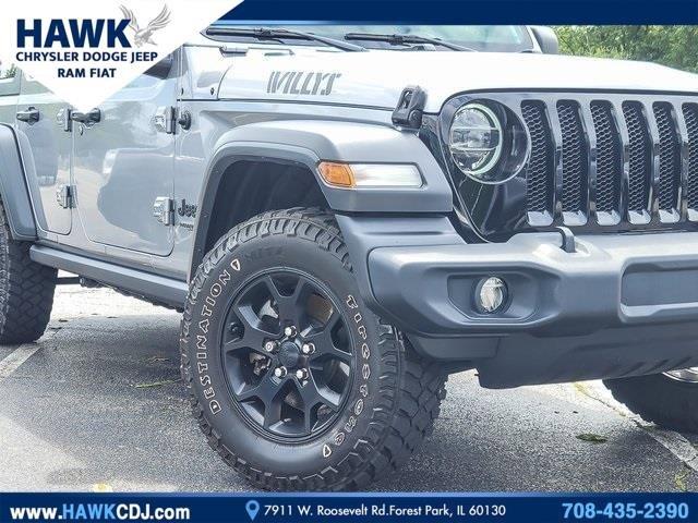 Used 2020 Jeep Wrangler Unlimited Willys with VIN 1C4HJXDGXLW170223 for sale in Plainfield, IL