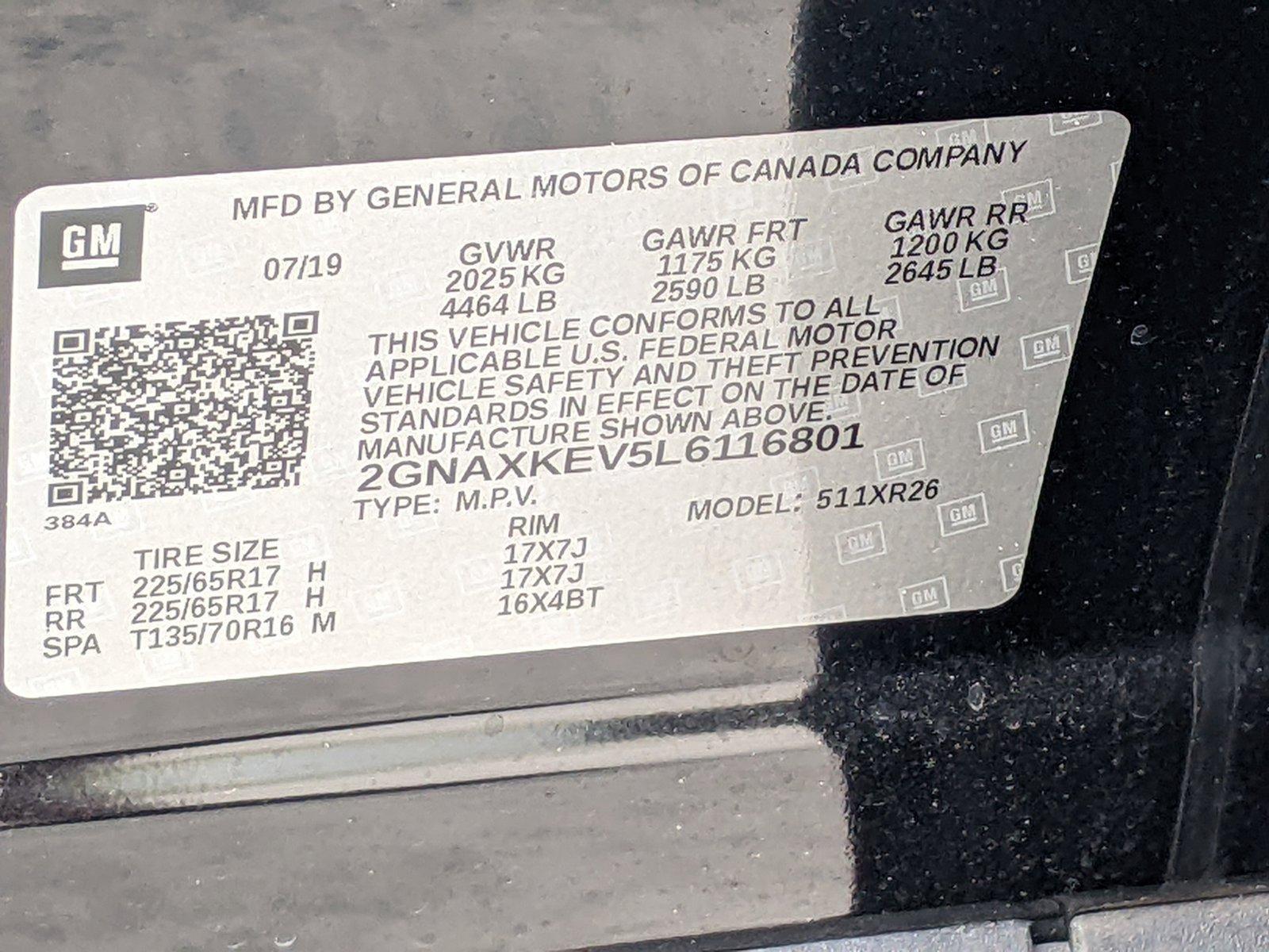 2020 Chevrolet Equinox Vehicle Photo in PEMBROKE PINES, FL 33024-6534