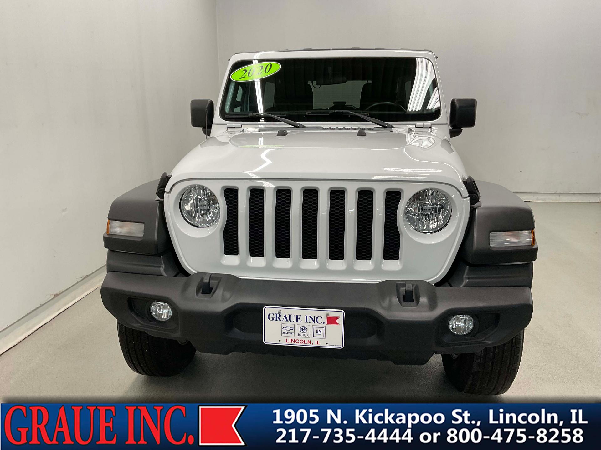 Used 2020 Jeep Wrangler Unlimited Sport S with VIN 1C4HJXDG2LW106435 for sale in Lincoln, IL