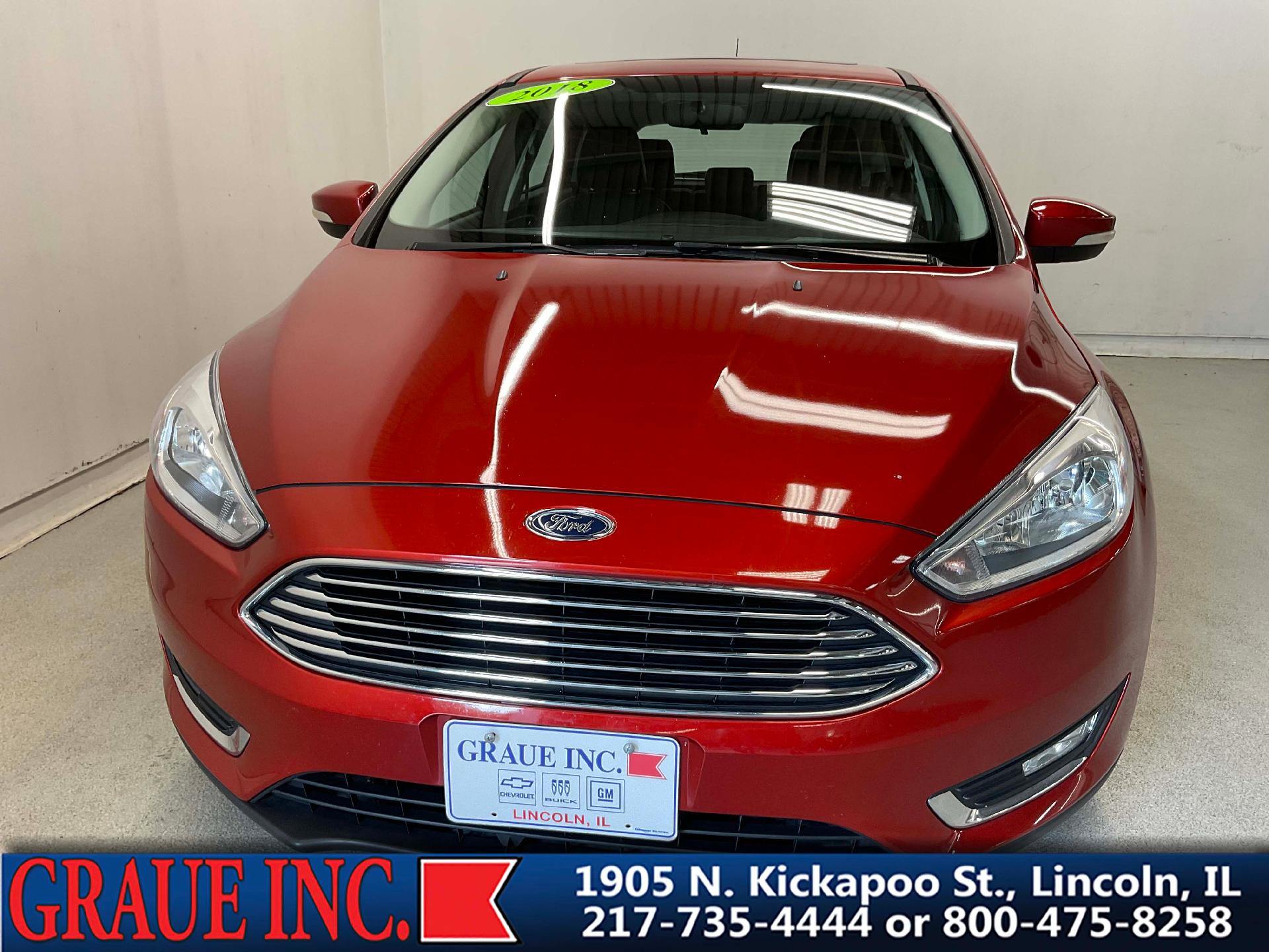 Used 2018 Ford Focus Titanium with VIN 1FADP3N20JL324967 for sale in Lincoln, IL