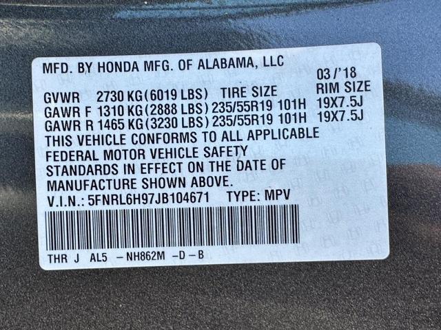 2018 Honda Odyssey Vehicle Photo in COLUMBIA, MO 65203-3903