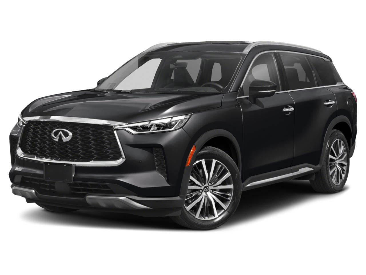 A 2024 INFINITI QX60 in Creve Coeur MO dealer Plaza INFINITI. Gray