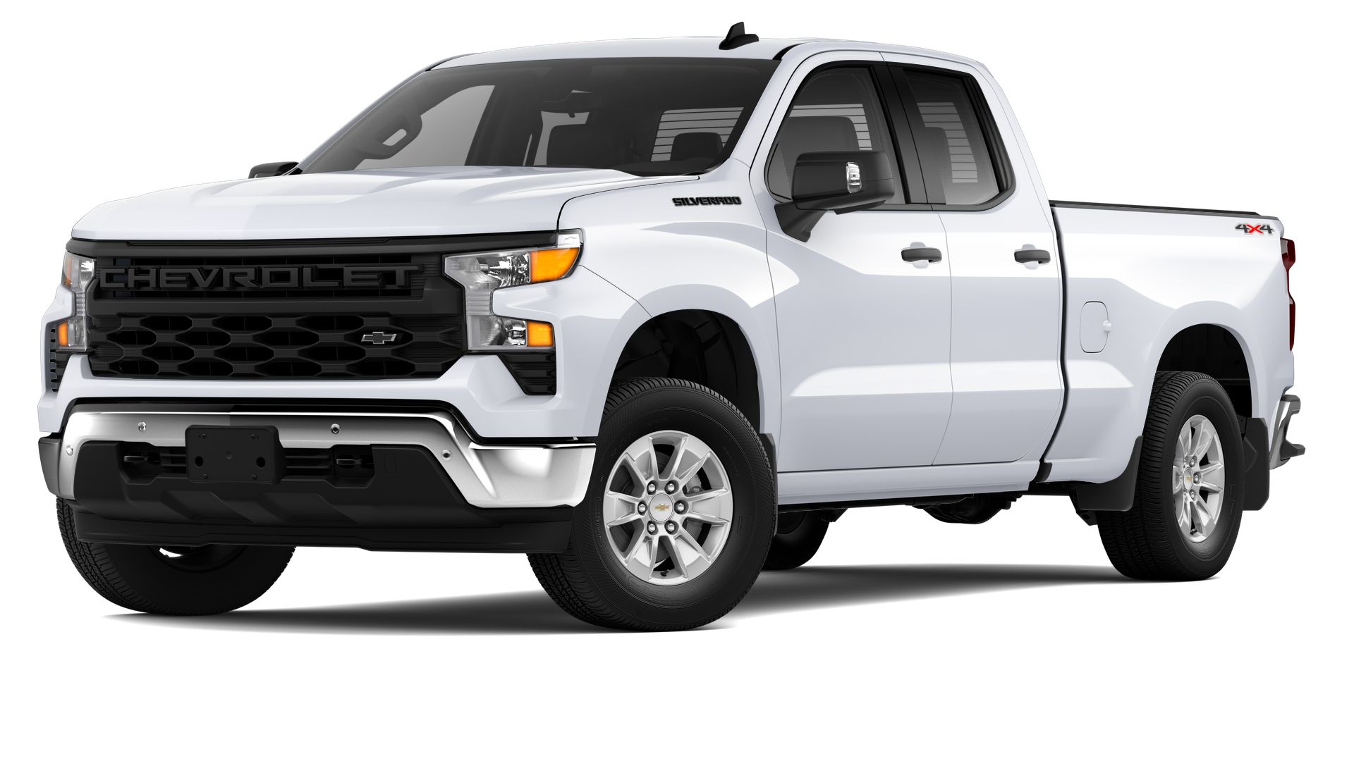 New 2024 White Chevrolet Double Cab Standard Box 4-Wheel Drive WT 