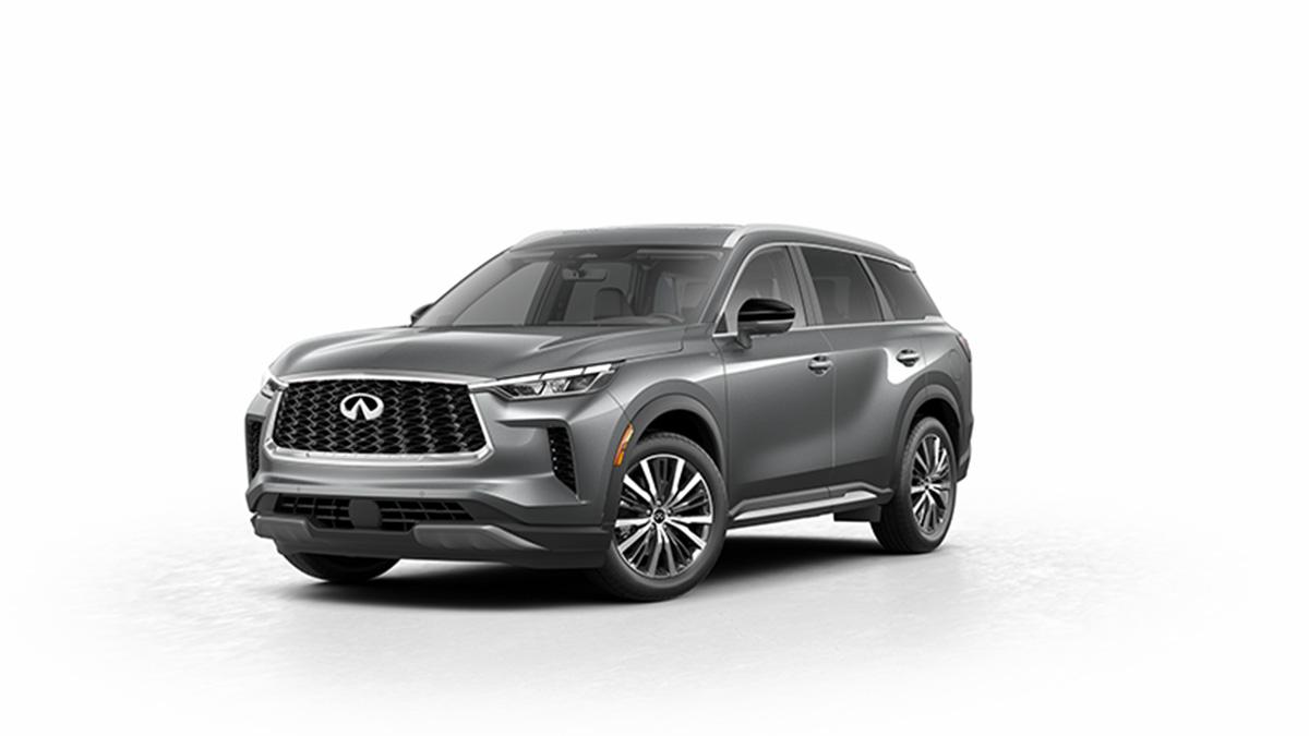 A 2024 INFINITI QX60 in Tampa FL dealer INFINITI OF TAMPA. Gray SENSORY